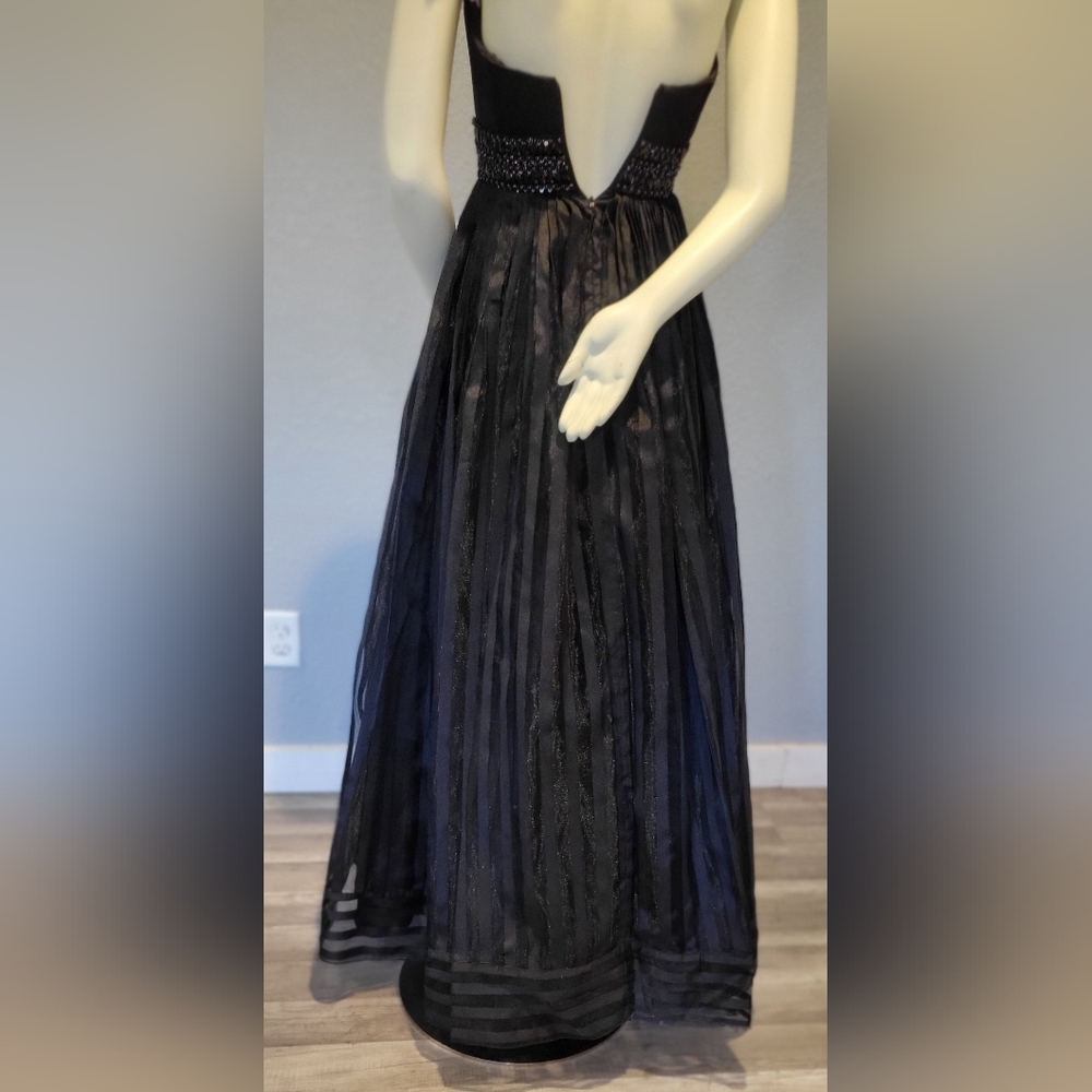 Rachel Allan Black Strapless Gown With Corset And Bra 3 Layer Size 2 - Picture 16 of 16